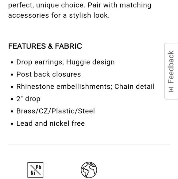 Express Gold Rhinestone dangle earrings NWT - Picture 14 of 14